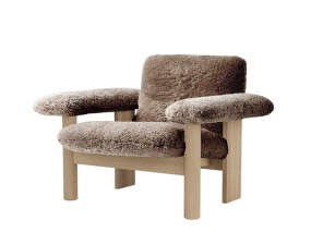 Brasilia Lounge Chair Low Back, Sheepskin sahara/natural oak