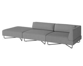 Orlando Garden Sofa 3-seater w. open end left, dark grey