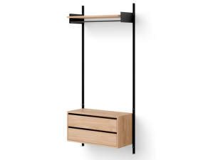 Wardrobe Shelf Cabinet w. Drawers 1, oak/black