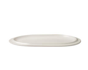 Edge Serving Plate 21x30 cm, ecru stoneware