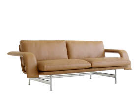 Meantime Sofa AV30 2-Seater, cognac/polished aluminum