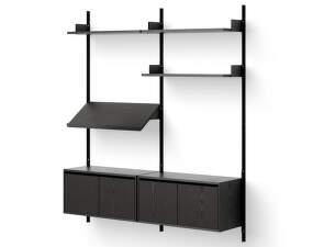 Living Shelf Cabinets Low w. Doors, black ash/black