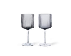 Ripple White Wine Glasses, set of 2, smoked grey