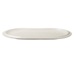 Edge Serving Plate 25x40 cm, ecru stoneware