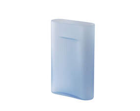 Ridge Vase H35, light blue frosted glass