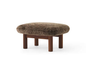 Brasilia Ottoman, Sheepskin root/walnut