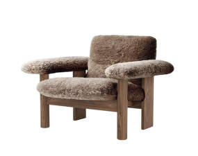 Brasilia Lounge Chair Low Back, Sheepskin sahara/walnut