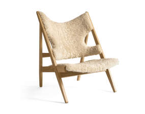 Knitting Lounge Chair Sheepskin, natural oak/nature