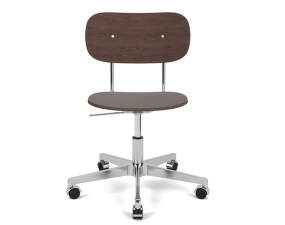 Co Task Chair, polished aluminium/dark oak