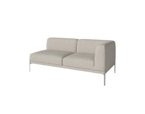 Caisa 2-Seater Open Right, brushed steel/Nantes sand