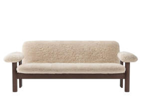 Brasilia Sofa, Sheepskin nature/dark stained oak