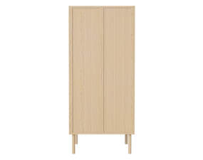 Cana Wardrobe w. Wooden Doors and Shelves, white oiled oak