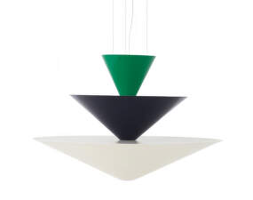 Gio LN15 Chandelier, signal green/deep blue/ecru white