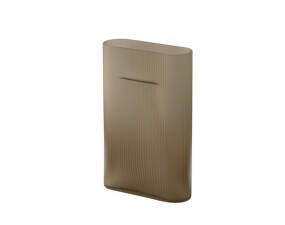 Ridge Vase H35, taupe frosted glass