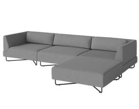 Orlando Garden Sofa w. chaise longue, dark grey