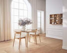 Kite Dining Chair, white pigmented oak/Monza beige