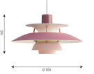 PH 5 Mini Pendant Lamp, hues of rose