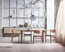 Apelle Dining Chair Back Upholstery, beige/white oak