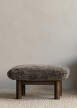 Brasilia Ottoman, Sheepskin root/dark stained oak