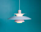 PH 5 Pendant Lamp, pastels oyster blue rose