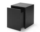 Mass Side Table w. Drawer, black oak