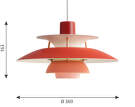 PH 5 Mini Pendant Lamp, hues of red