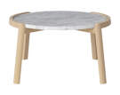 Mix Coffee Table Ø65, white oiled oak/grey white marble