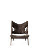 Knitting Lounge Chair Sheepskin, dark oak/root