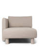 Dase Sofa Chaise Lounge Left Modul, Soft Bouclé natural