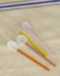 Glass Spoons Duo, set of 2, light pink and bright orange