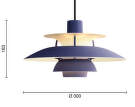 PH 5 Mini Pendant Lamp, monochrome dusty indigo