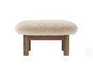 Brasilia Ottoman, Sheepskin nature/walnut