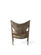 Knitting Lounge Chair Sheepskin, walnut/sahara