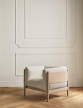 Dive Armchair White Oak, Monza beige/nature leather