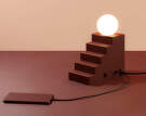 Stair Table Lamp, deep red