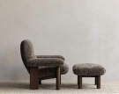 Brasilia Lounge Chair, Sheepskin root/dark stained oak