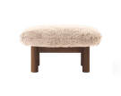 Brasilia Ottoman, Sheepskin nature/dark stained oak