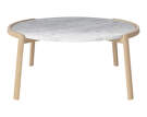 Mix Coffee Table Ø94, white oiled oak/grey white marble