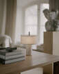 Margin Portable Table Lamp, beige canvas