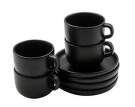 Nordic Kitchen Cup 20 cl with Saucer, set of 4, black