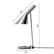 AJ Table Lamp, stainless steel polished