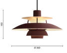 PH 5 Mini Pendant Lamp, monochrome burgundy