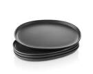 Nordic Kitchen Oval Plate 32 cm, set of 4, black