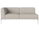 Caisa 2-Seater open left, brushed steel/Nantes sand