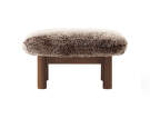 Brasilia Ottoman, Sheepskin sahara/dark stained oak