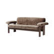 Brasilia Sofa, Sheepskin sahara/dark stained oak