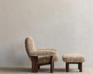 Brasilia Lounge Chair, Sheepskin sahara/dark stained oak