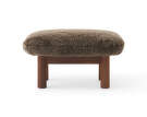 Brasilia Ottoman, Sheepskin root/walnut