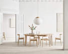 Kite Dining Chair, white pigmented oak/Monza beige