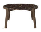 Mix Coffee Table Ø65, dark oiled oak/brown marble